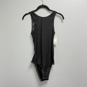 Honeydew Intimates Sleeveless Knit Willow Bodysuit Open Back Black M